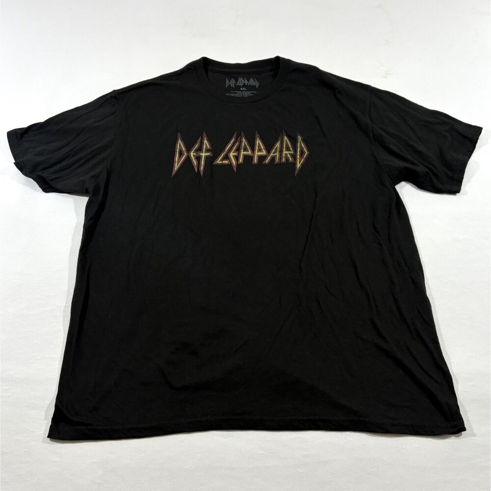 Def Leppard Black Band Graphic Short Sleeve Crew T-Shirt Adult Unisex Tee Sz 2XL
